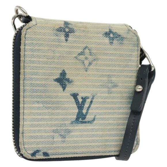 LOUIS VUITTON Monogram Watercolor Zippy Compact Wallet Blue M80461 Auth bs28348 - Picture 1 of 16